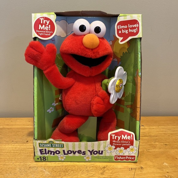 Sesame Street Elmo Loves You Talking Plush Daisy Flower Fisher Price 2003 Tested - Picture 1 of 6